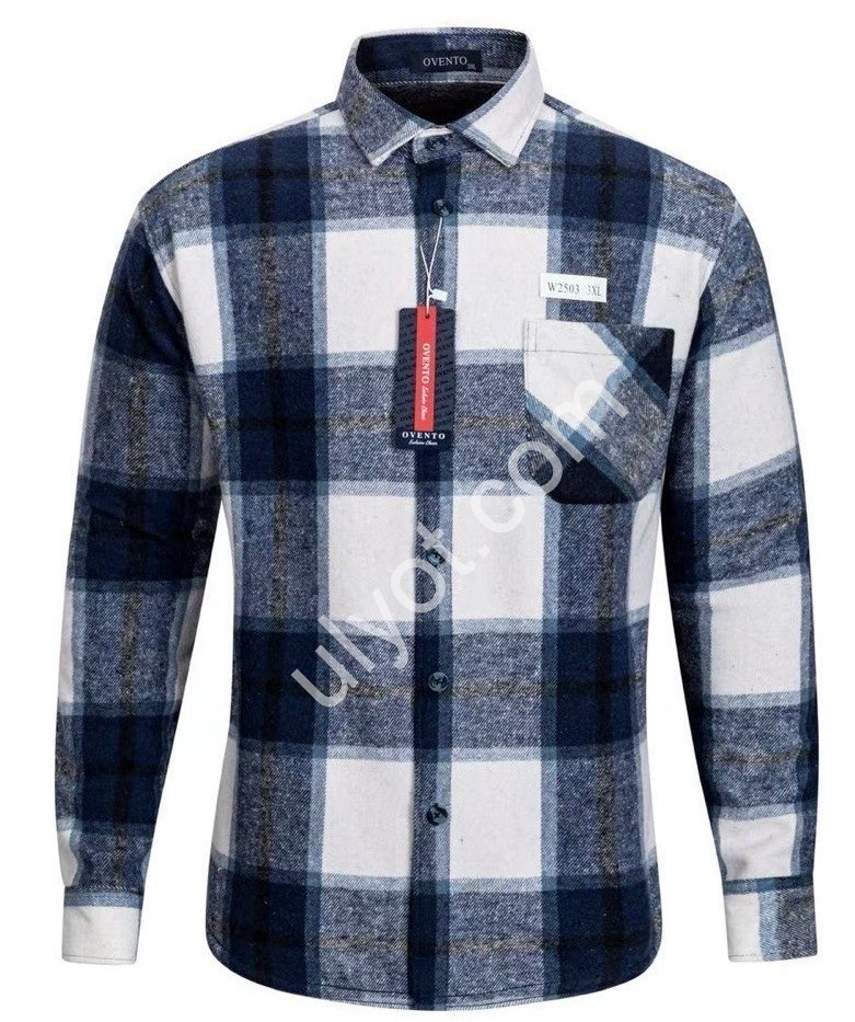 РУБАШКА (XL-5XL) МЕХ Т.СИНИЙ 