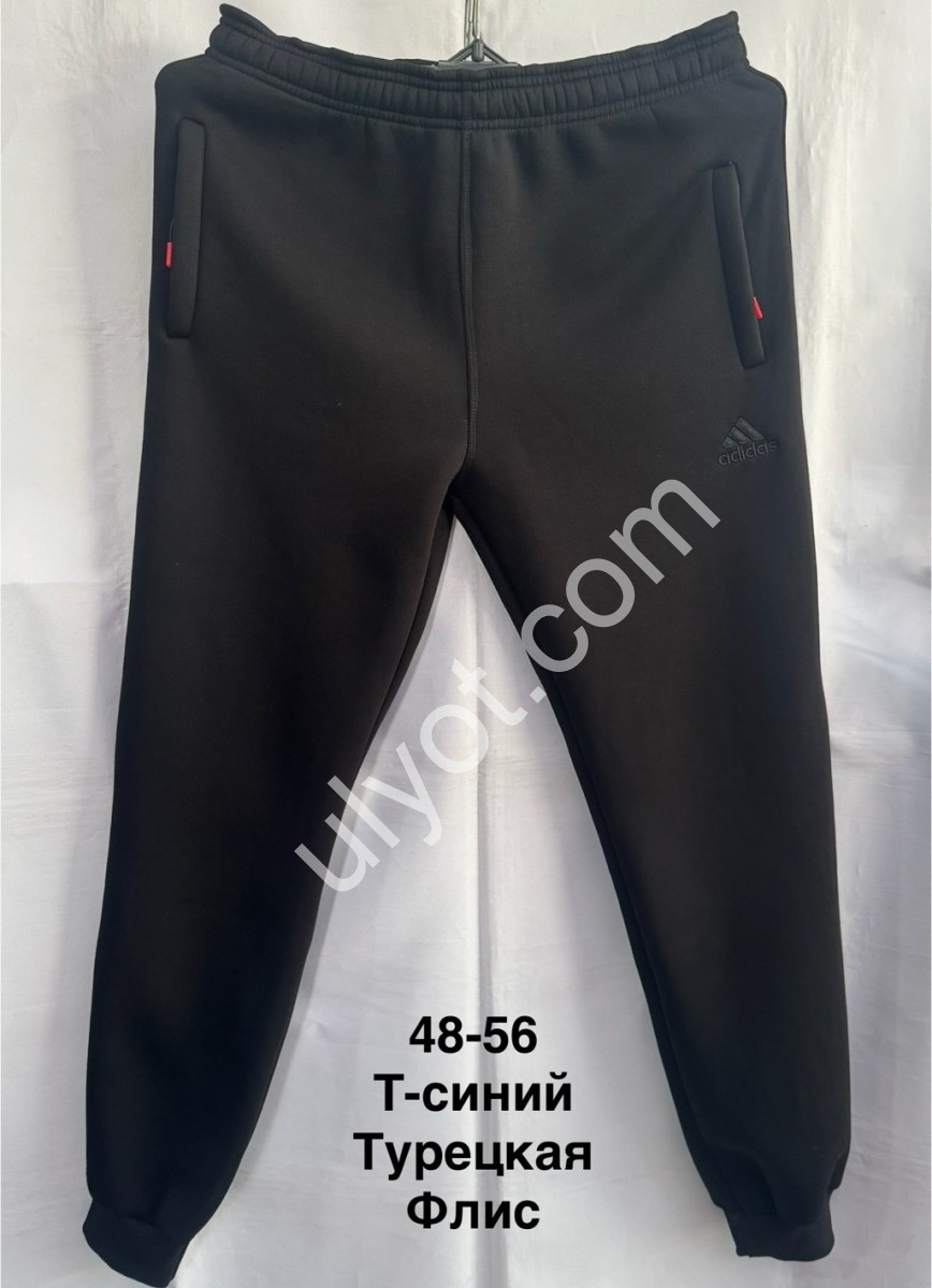 СПОРТ.ШТАНЫ A01 (48-56) ФЛИС МАНЖЕТ Т.СИНИЙ 