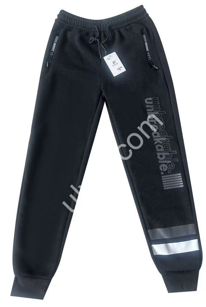 СПОРТ.ШТАНЫ (XL-5XL) ФЛИС МАНЖЕТ ГРАФИТ 0009