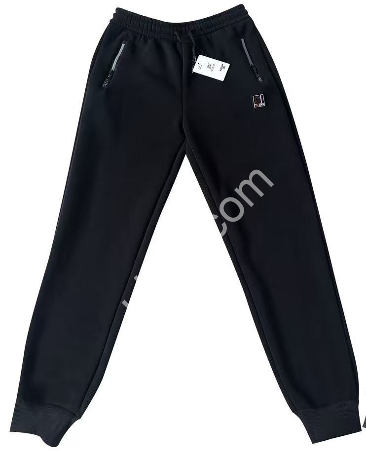 СПОРТ.ШТАНИ (XL-5XL) ФЛІС МАНЖЕТ ЧОРНИЙ 0023
