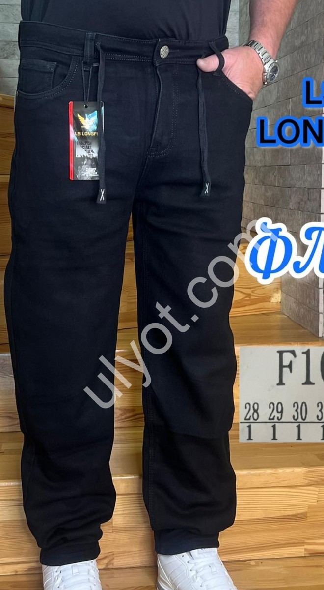 ДЖИНСИ LONGFEI (28-36) ФЛІС ЧОРНИЙ 1078X