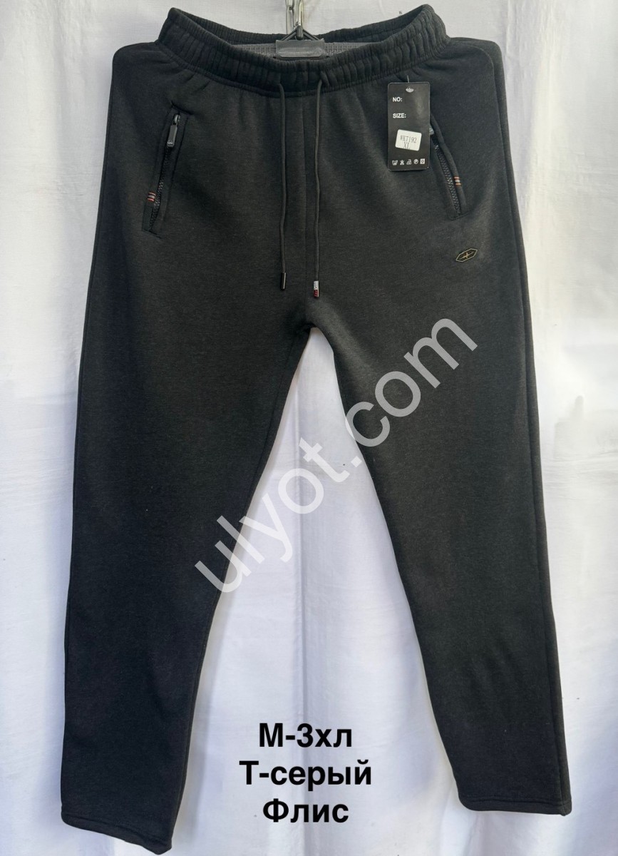 СПОРТ.ШТАНИ (M-3XL) ФЛІС ПРЯМИЙ ГРАФІТ 7192