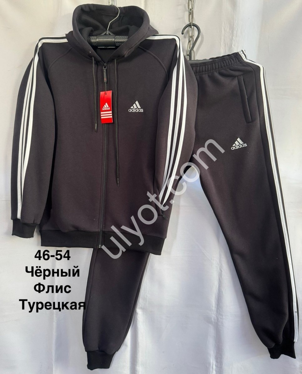 СПОРТ.КОСТЮМ A01 (46-54) ФЛИС МАНЖЕТ ЧЕРНЫЙ 