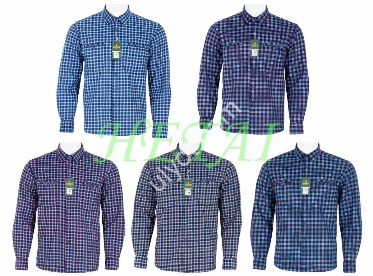 РУБАШКА (XL-5XL) ФЛИС МИКС 638