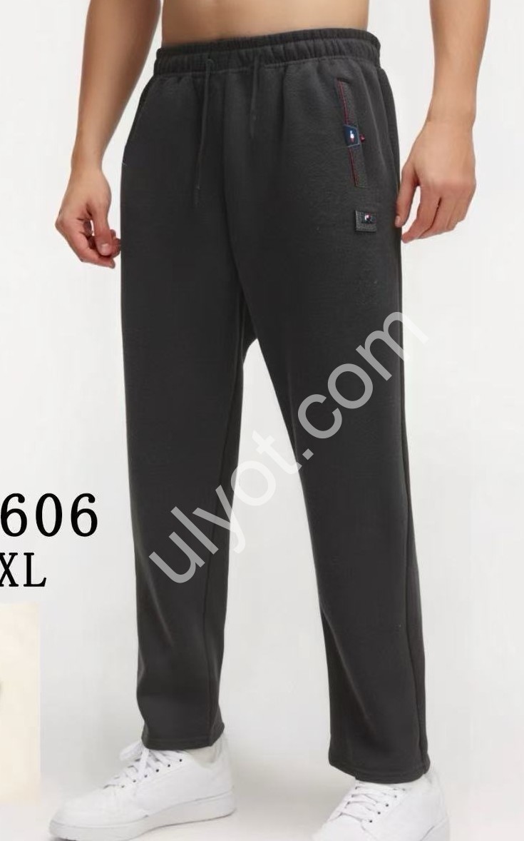 СПОРТ.ШТАНЫ (M-3XL) ФЛИС ПРЯМОЙ ГРАФИТ 2606