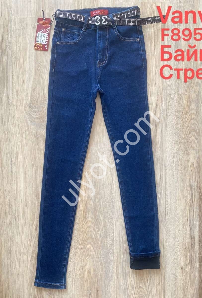 ДЖИНСЫ VANVER (25-30) БАЙКА Т.СИНИЙ F8959
