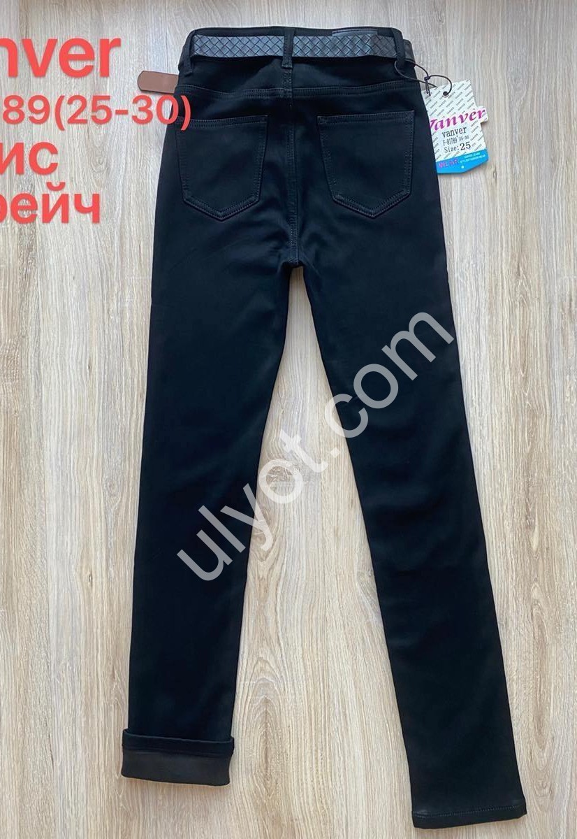 ДЖИНСЫ VANVER (25-30) ФЛИС ЧЕРНЫЙ F81789
