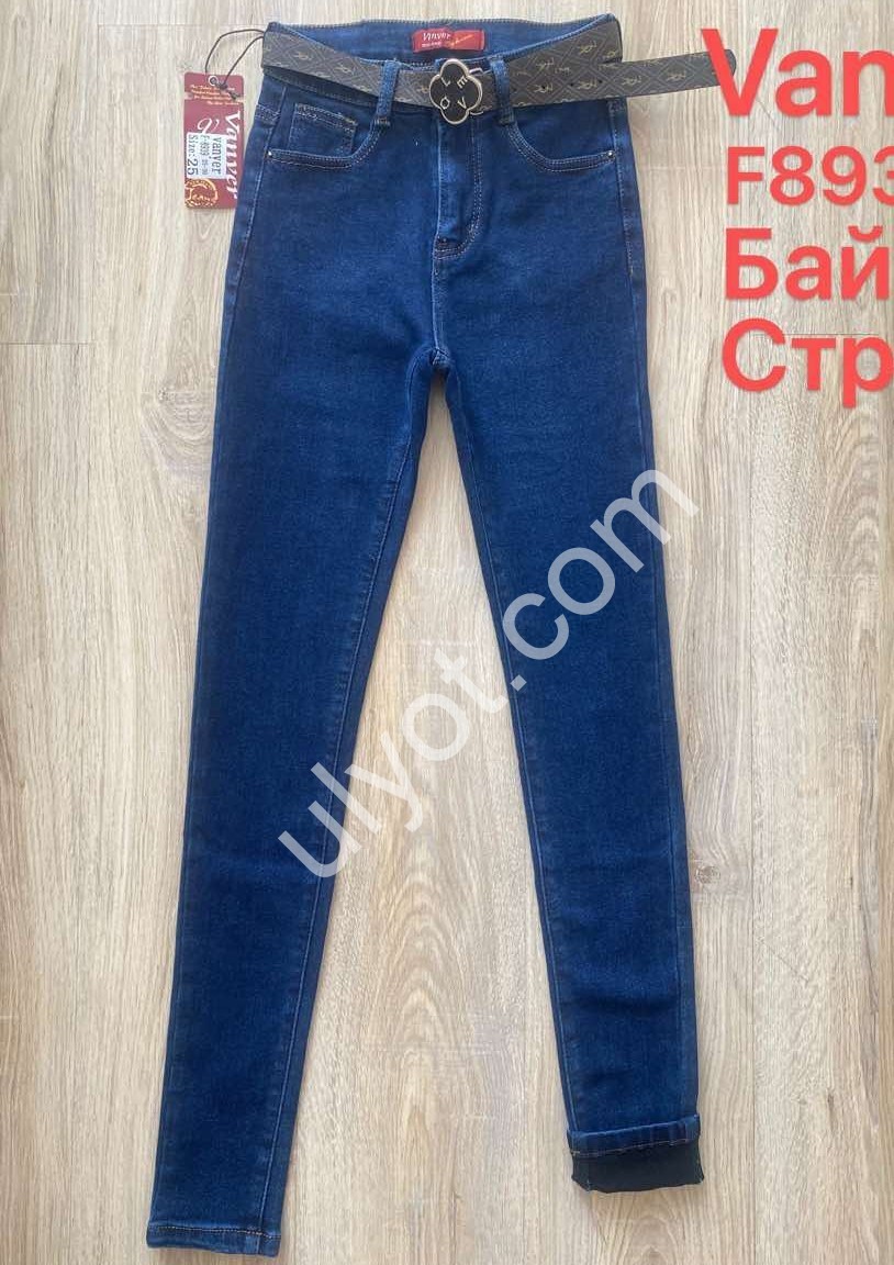 ДЖИНСЫ VANVER (25-30) БАЙКА Т.СИНИЙ F8939
