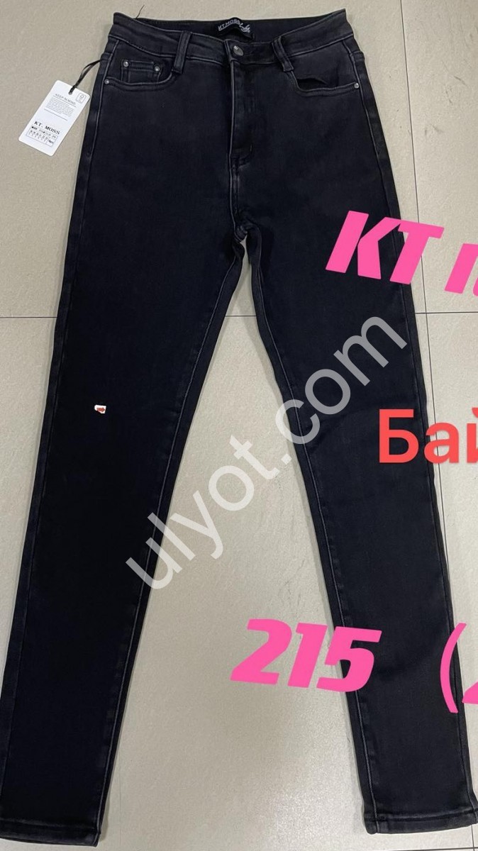 ДЖИНСЫ KT.MOSS (28-33) БАЙКА ЧЕРНЫЙ 215