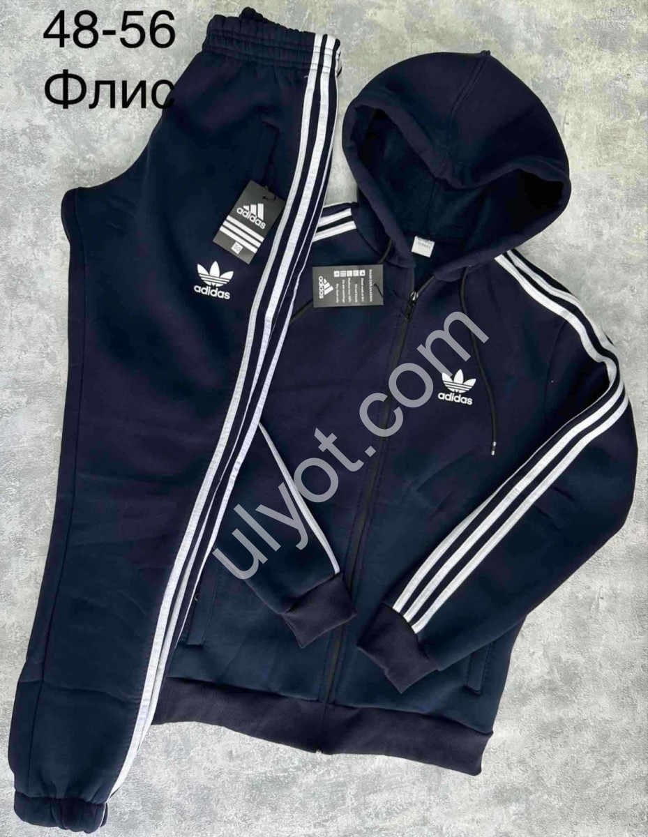 СПОРТ. КОСТЮМ A01 (M-3XL) ФЛІС МАНЖЕТ Т.СИНІЙ 807