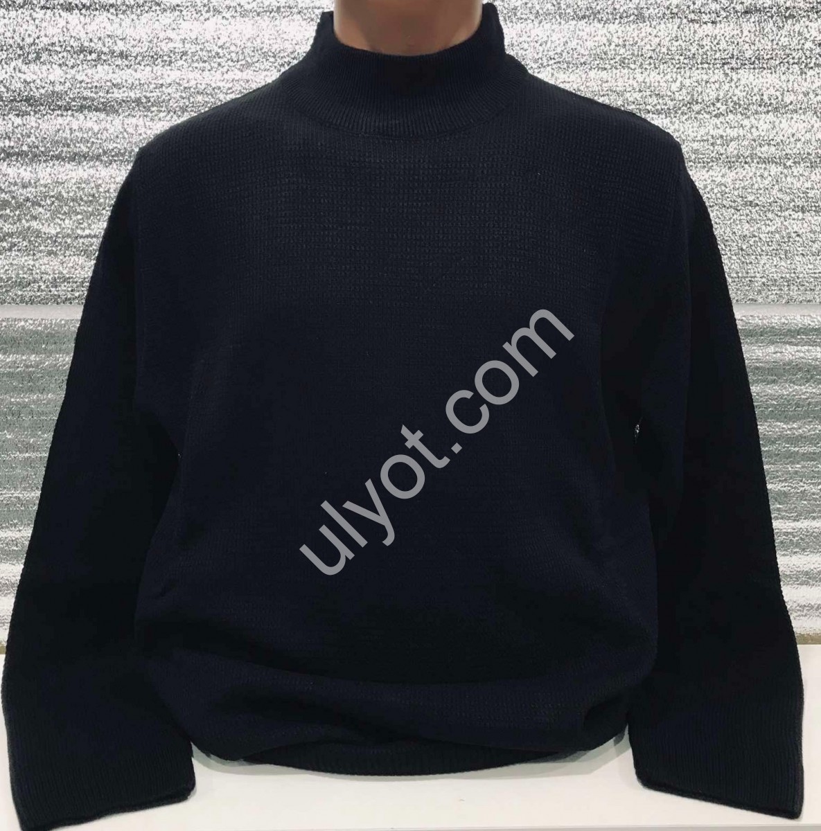 СВИТЕР CASHMERE (L-2XL) СТОЙКА ЧЕРНЫЙ 12103