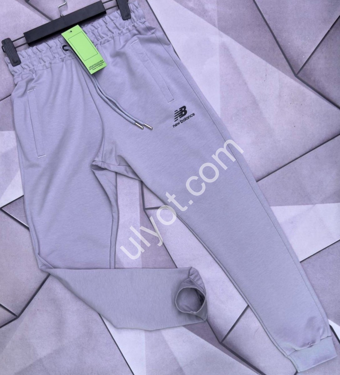 СПОРТ.ШТАНЫ NB02 (S-2XL) МАНЖЕТ СВ.СЕРЫЙ 3