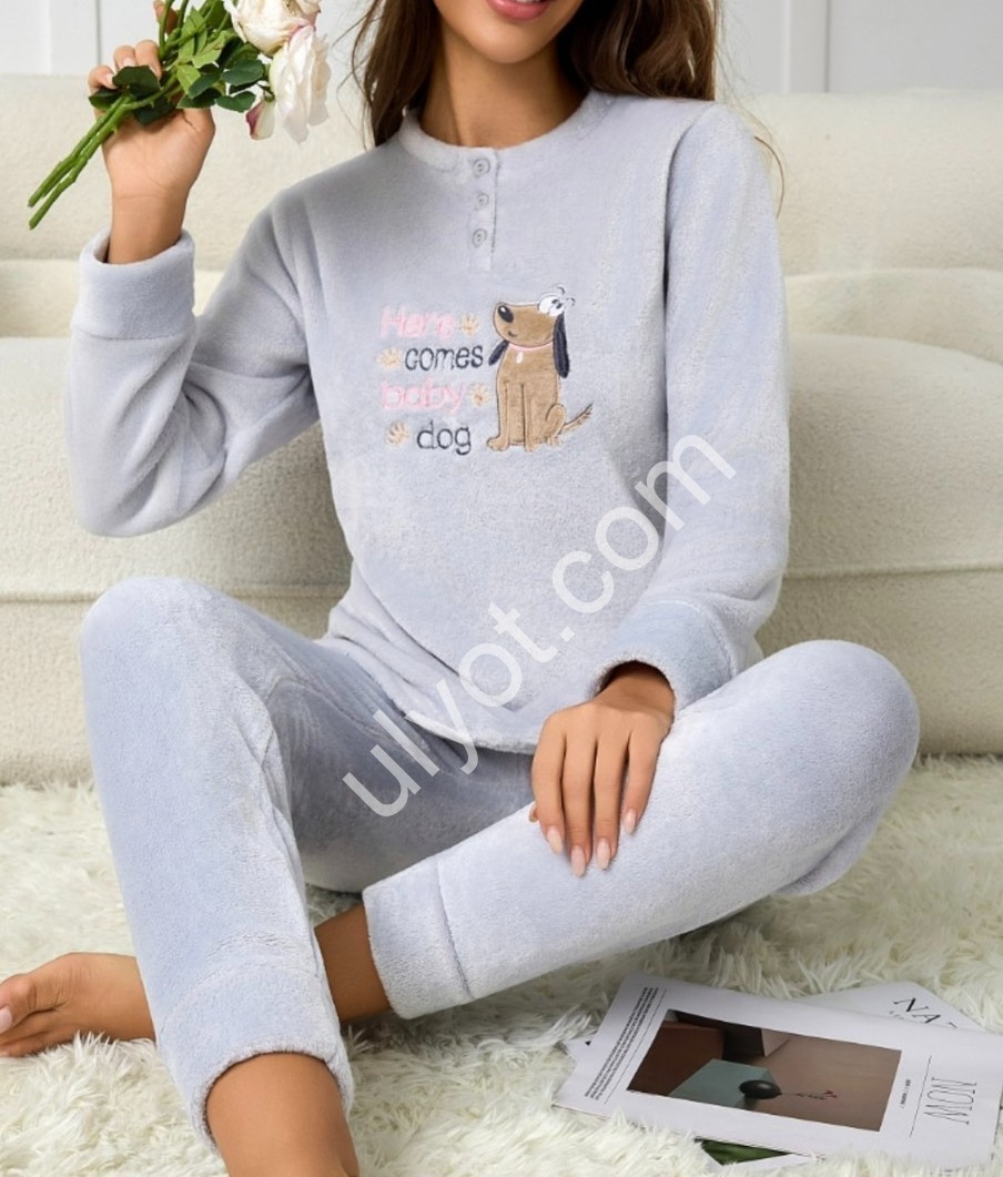 ПИЖАМА СОБАКА (M-3XL) СЕРО-ГОЛУБОЙ 70370