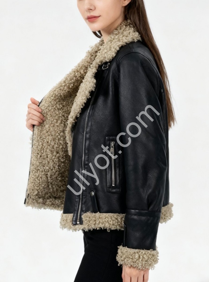 ДУБЛЕНКА AOLONG (S-2XL) ЧЕРНЫЙ 8805
