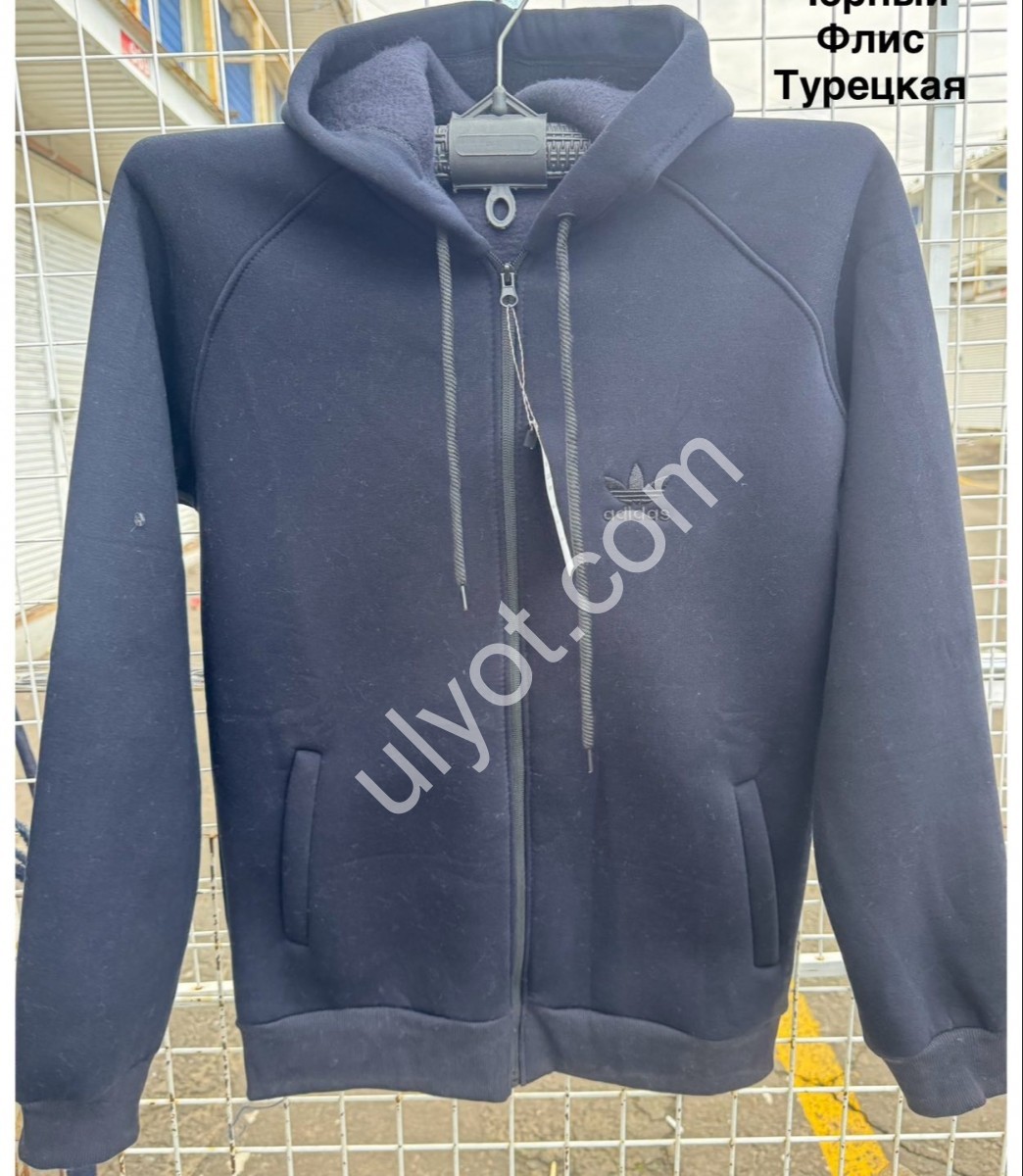 СПОРТ.КОФТА A01 (50-58) ФЛИС ЧЕРНЫЙ 