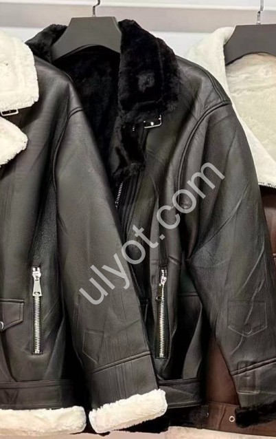 ДУБЛЕНКА (2XL-5XL) ЧЕРНЫЙ + МЕХ ЧЕРНЫЙ 817D