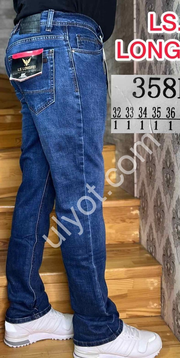 ДЖИНСИ LONGFEI (32-40) СИНІЙ 358B