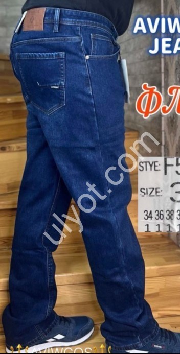 ДЖИНСЫ AVIWGOS  (34-44) ФЛИС Т.СИНИЙ 590-6