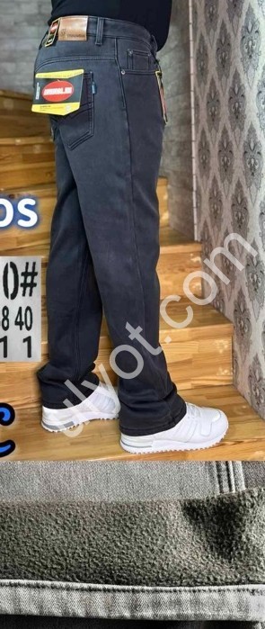 ДЖИНСЫ AVIWGOS (32-40) ФЛИС ГРАФИТ 039-11-10