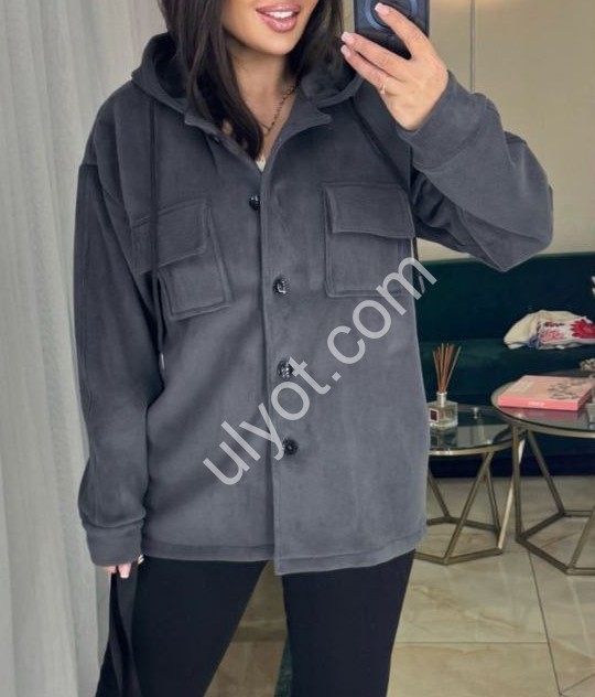 СОРОЧКА (42-48) ФЛІС ГРАФІТ 1556