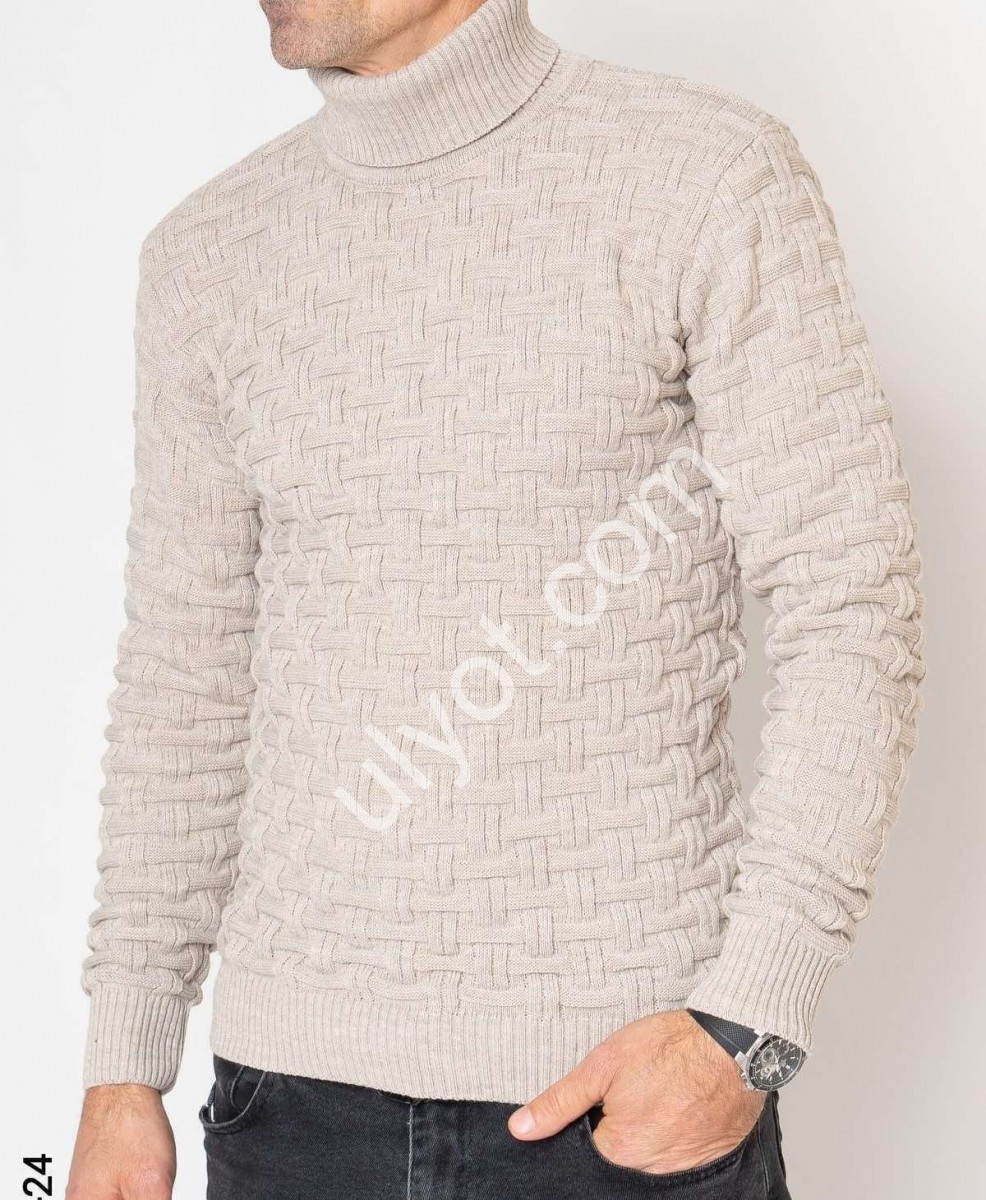 СВИТЕР (L-2XL) БЕЖ M602