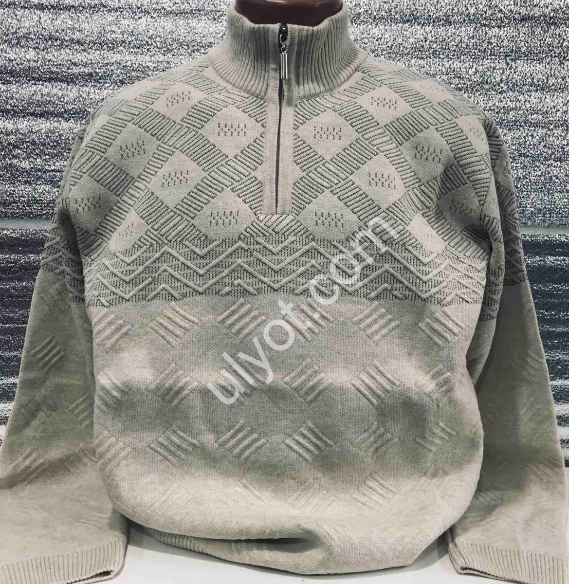 СВИТЕР EVS (L-2XL) БЕЖ 3059