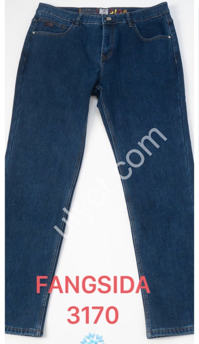 ДЖИНСЫ FANGSIDA (36-44) ФЛИС Т.СИНИЙ 3170