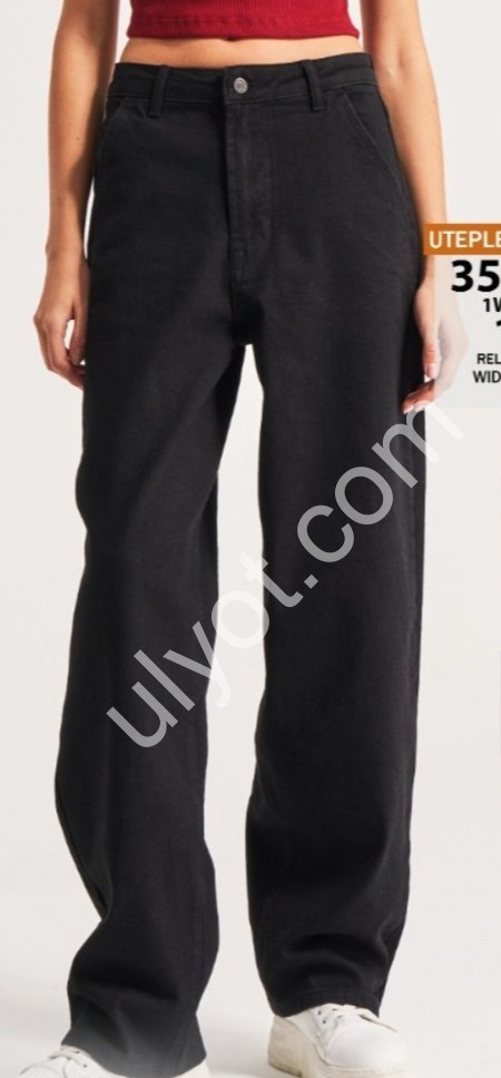 ДЖИНСЫ IT'S BASIC (34-42) БАЙКА ЧЕРНЫЙ 3597/1w4/1