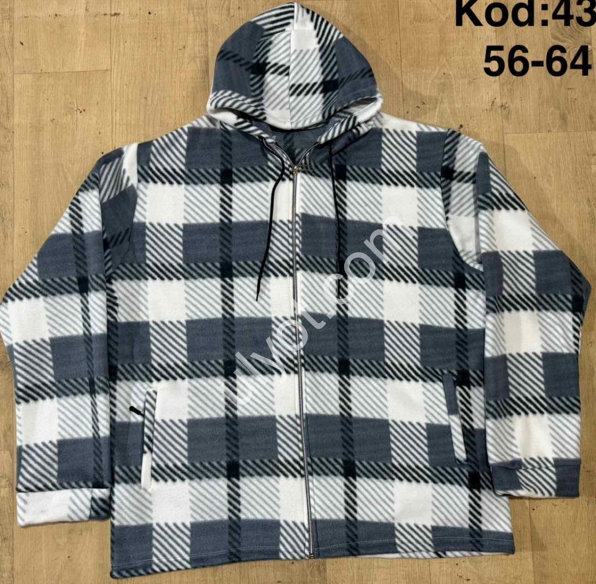 РУБАШКА (56-54) ФЛИС СЕРЫЙ-БЕЛЫЙ 43