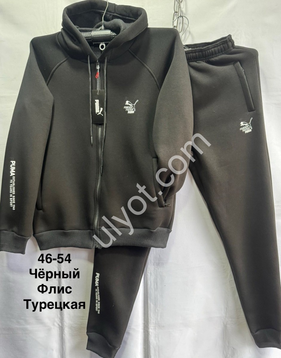 СПОРТ.КОСТЮМ P15 (46-54) ФЛІС МАНЖЕТ ЧОРНИЙ