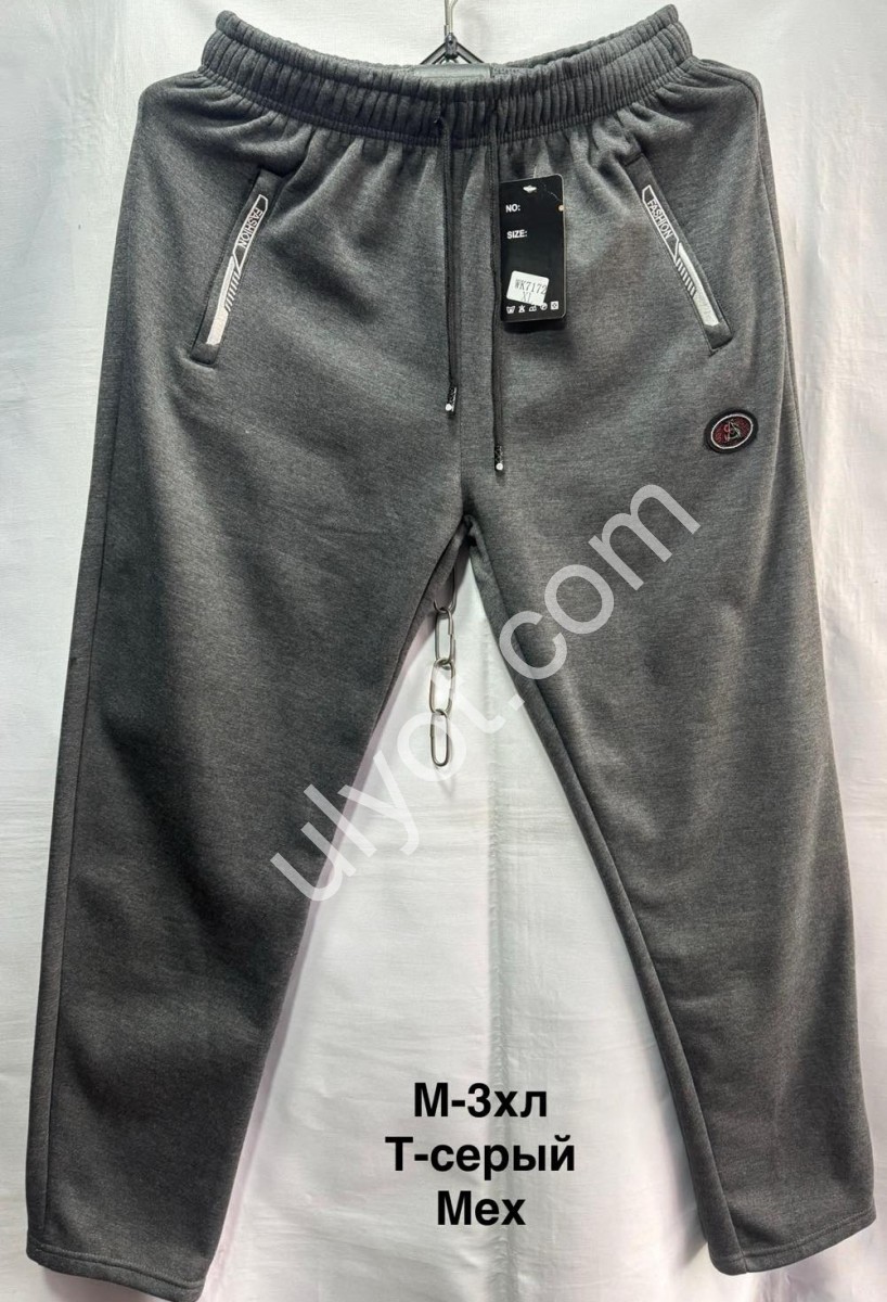 СПОРТ.ШТАНИ (M-3XL) Хутро ПРЯМИЙ ГРАФІТ 7172
