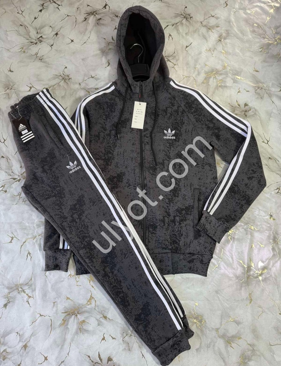 СПОРТ. КОСТЮМ A01 (48-56) МАНЖЕТ СЕРЫЙ МЕЛАНЖ 