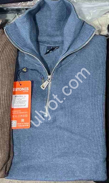 СВИТЕР VIP STONES (M-2XL) ГОЛУБОЙ 5955