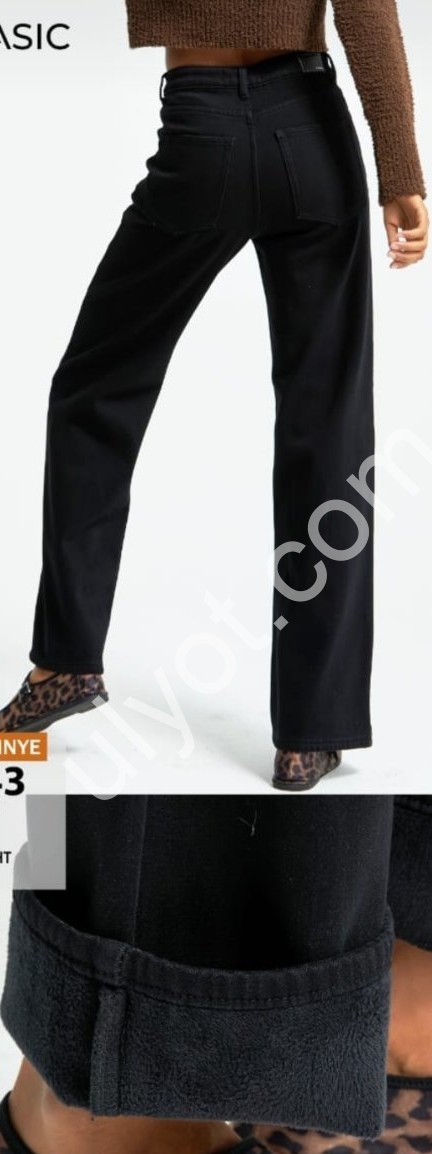 ДЖИНСЫ IT'S BASIC (32-46) МЕХ ЧЕРНЫЙ 4343/1w5/1