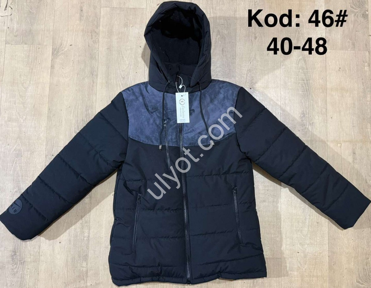 КУРТКА N02 (13-17 ЛЕТ) ЧЕРНЫЙ+СЕРЫЙ 46