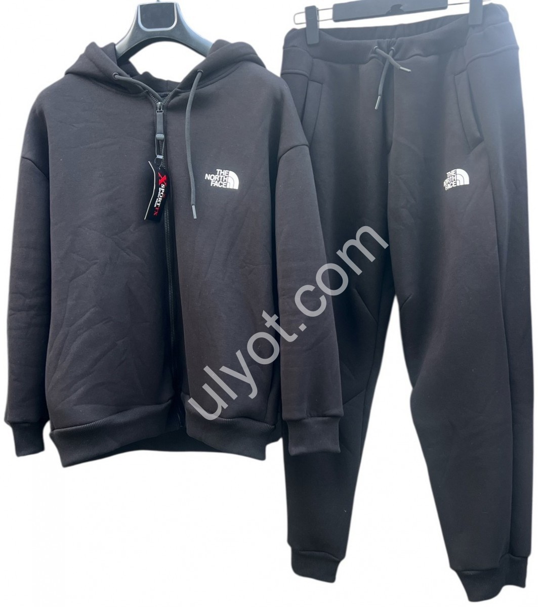 СПОРТ.КОСТЮМ T48 (48-56) ФЛИС МАНЖЕТ ЧЕРНЫЙ 