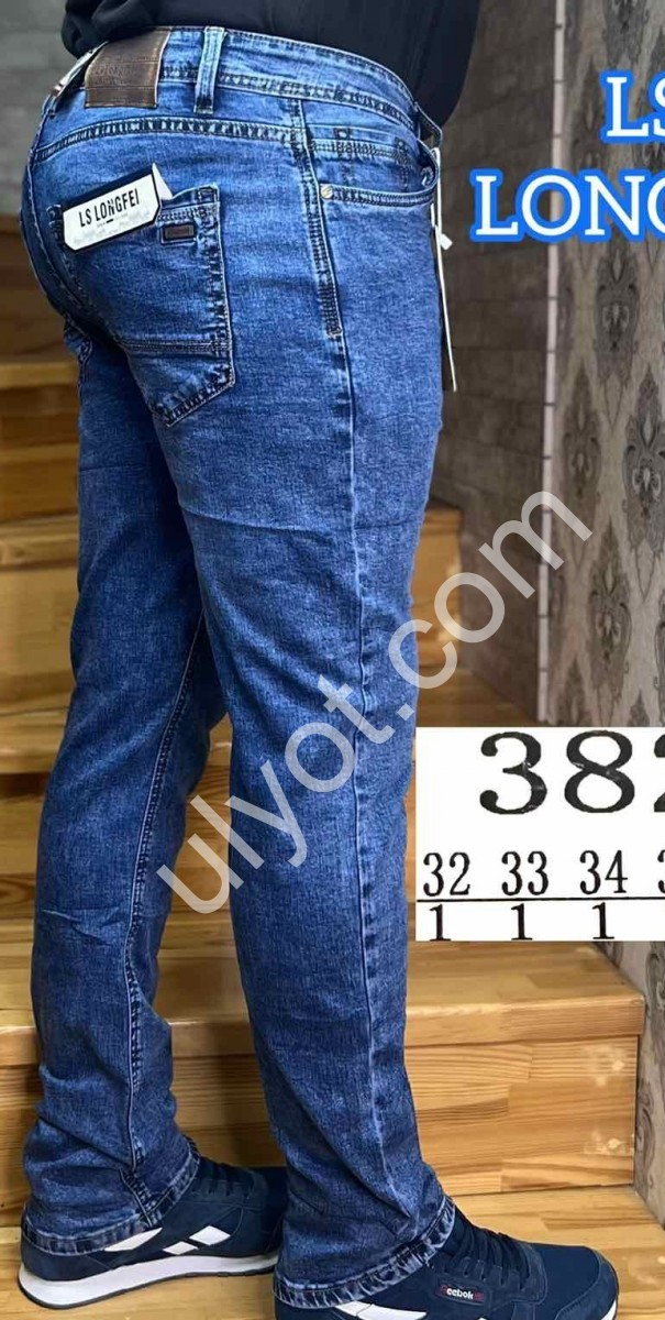 ДЖИНСЫ LONGFEI (32-40) Т.СИНИЙ 382B