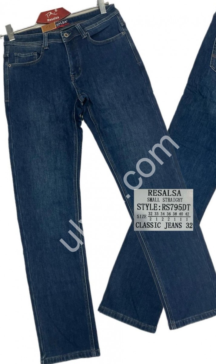 ДЖИНСЫ RESALSA (32-42) ФЛИС Т.СИНИЙ 795DT