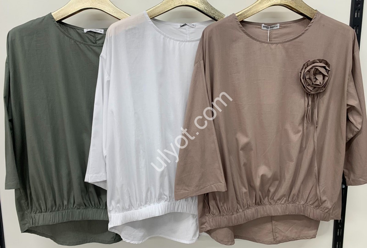 БЛУЗКА (3XL-7XL) ГРАФІТ 25655