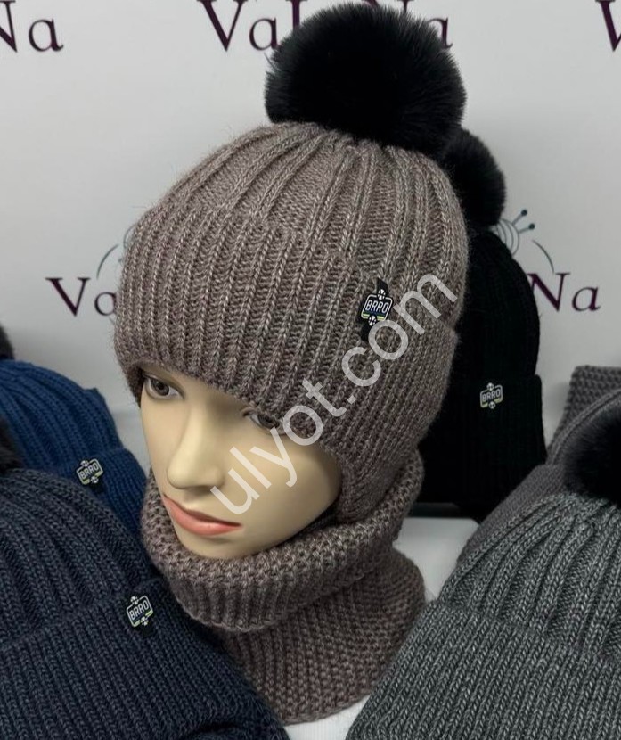 ШАПКА+ХОМУТ B (ONE SIZE 50-52) ФЛИС МИКС 