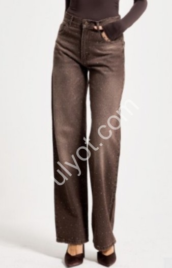 ДЖИНСИ IT'S BASIC (34-42) СТРАЗИ ШОКОЛАД 4675-T/2w5/16