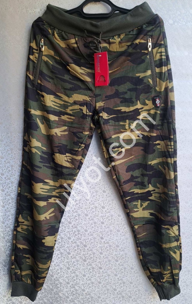 СПОРТ.ШТАНИ (M-3XL) МАНЖЕТ ХАКІ 612/1