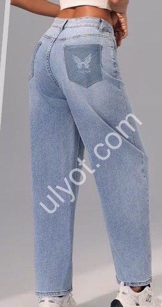 ДЖИНСЫ M.SARA (XS-XL) СИНИЙ 1379-5