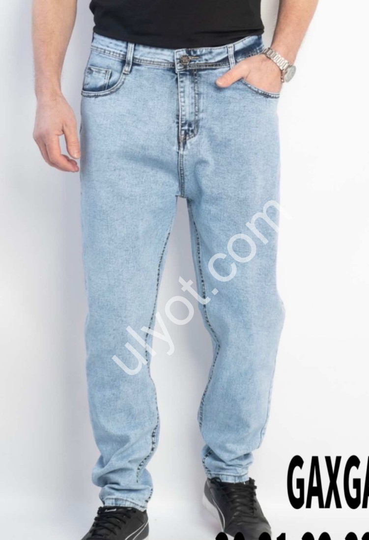 ДЖИНСЫ GAXGAX (30-40) ГОЛУБОЙ 1202
