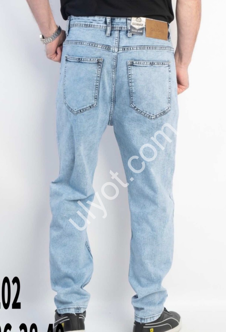 ДЖИНСЫ GAXGAX (30-40) ГОЛУБОЙ 1202