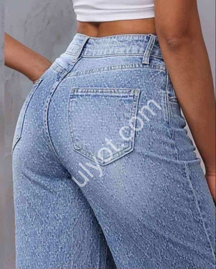 ДЖИНСЫ M.SARA (XS-XL) СТРАЗЫ СИНИЙ 2533