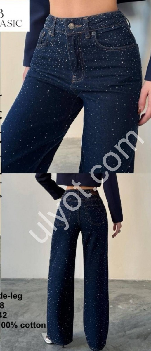 ДЖИНСИ ZEO BASIC (34-42) СТРАЗИ Т.СИНІЙ 5208