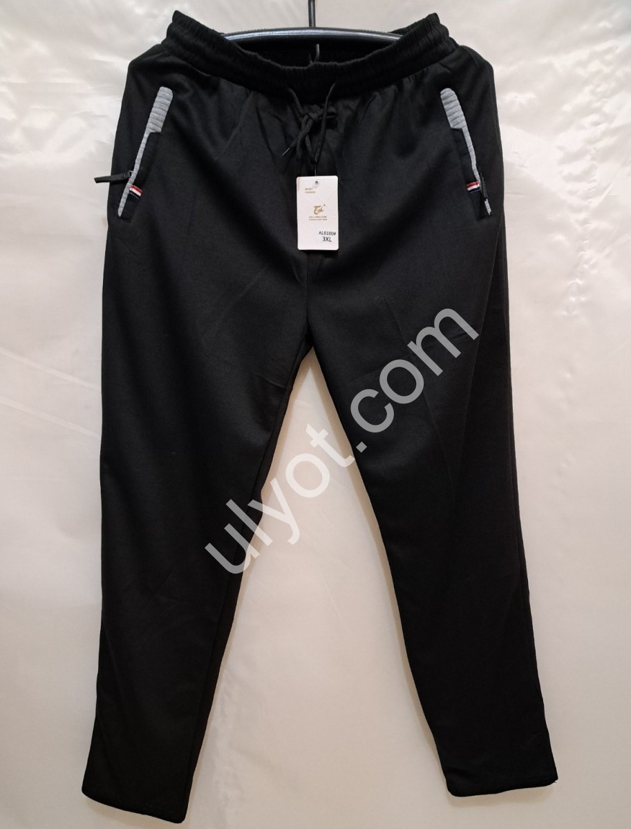 СПОРТ.ШТАНЫ (XL-5XL) ПРЯМОЙ ЧЕРНЫЙ 0100