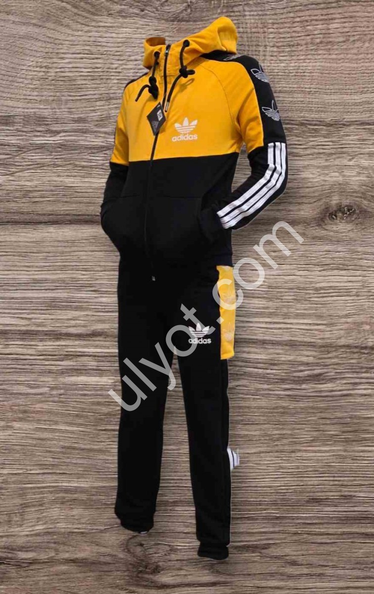 СПОРТИВНЫЙ КОСТЮМ A01 (3-7ЛЕТ) МАНЖЕТ ЧЕРНЫЙ-ЖЕЛТЫЙ 