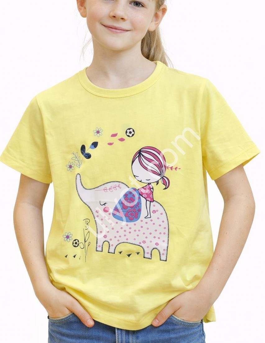 ФУТБОЛКА  (7-12 ЛЕТ) СЛОН ЖЕЛТЫЙ 